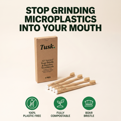 Tusk Boar Bristle & Bamboo Toothbrush (4 Pack)